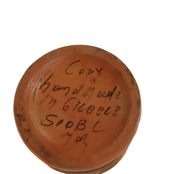 Greek Terracotta Vase Pottery Lekythos Red Figures Signed Gray Tan - Picture 4 of 9